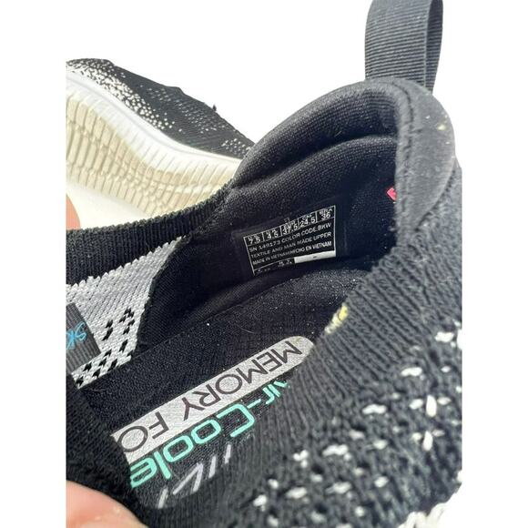 Skechers Women's Ultra Flex Twinkle Twinkle Trainers Black White Sneaker Size 7. - Picture 8 of 9